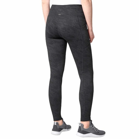 Mondetta Brushed Jacquard Black High Waist Legging with Pockets - Picture 4 of 7